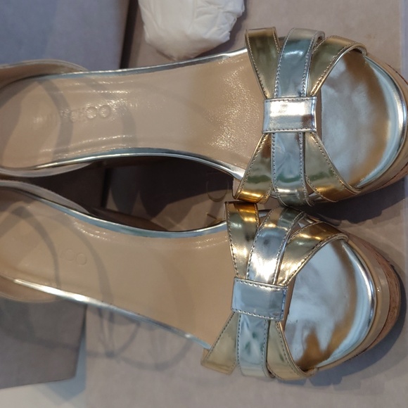 Jimmy Choo espadrille sandal mixed metallic sz 36 - Picture 3 of 11